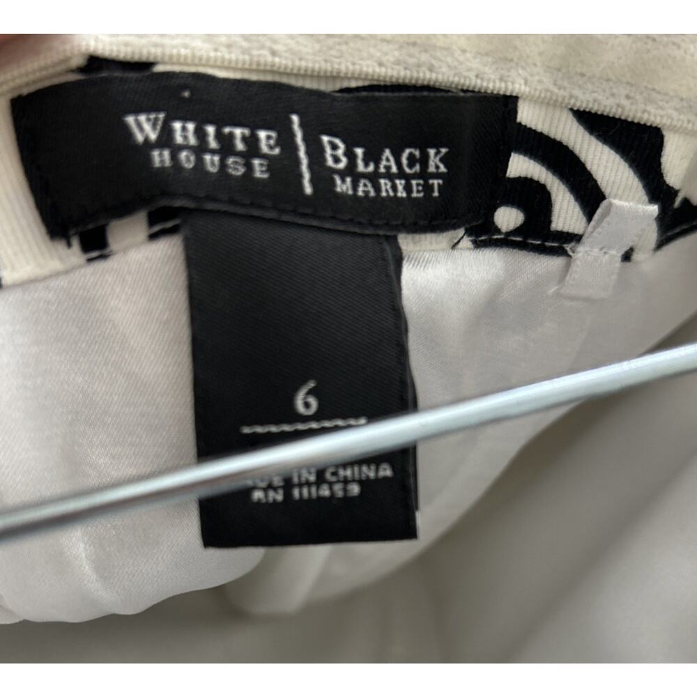 White House Black Market White Black Floral Strapless Sheath Cocktail Dress 6 - Picture 6 of 7